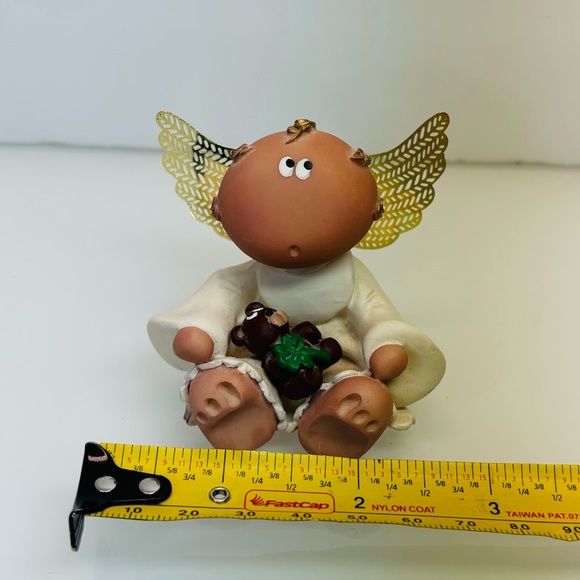 Angel Cheeks Figurine Angel With Teddy Kirks Kritter 2001 Christmas Holiday VNTG - Picture 8 of 8